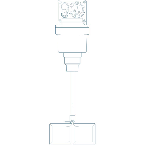 Kleine niveausensor voor pleisterspuitmachines